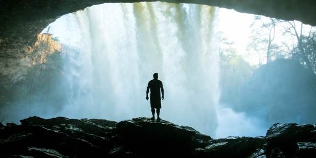 man-waterfall